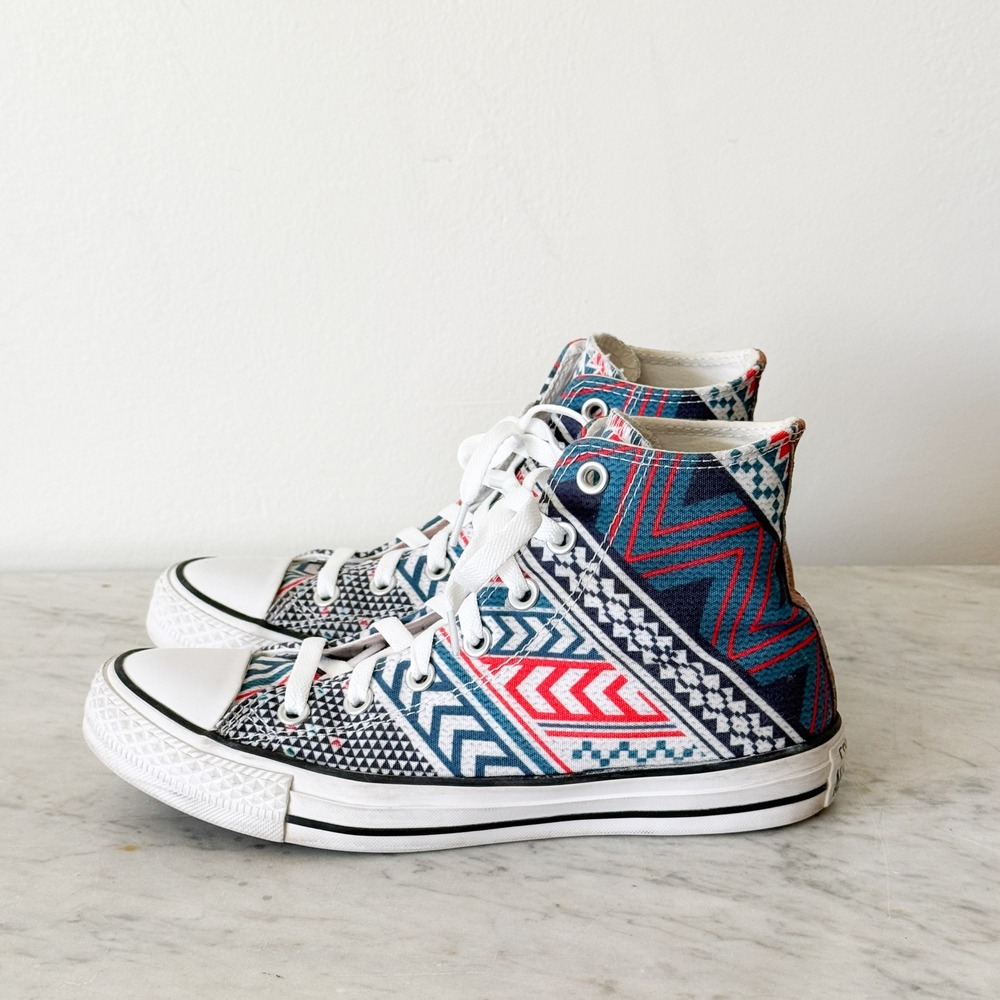 Converse Chuck Taylor All Star High Top Tribal‎ Geometric Print Sneakers M 6 W 8
